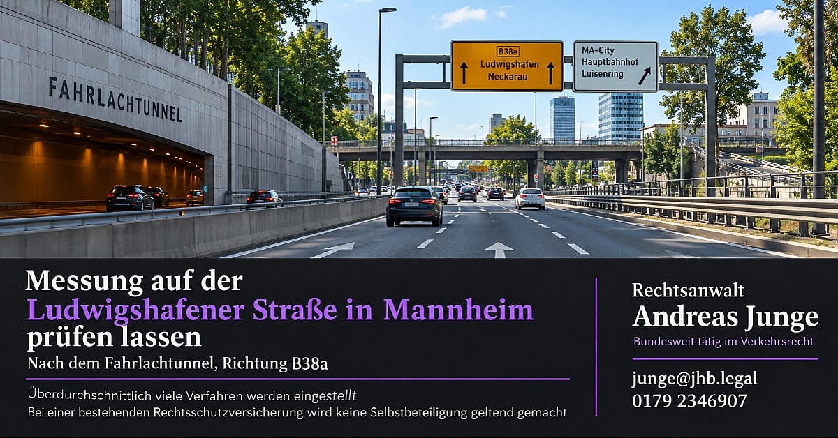 Ungenaue Geschwindigkeitsmessung in Mannheim, Ludwigshafener Straße ...