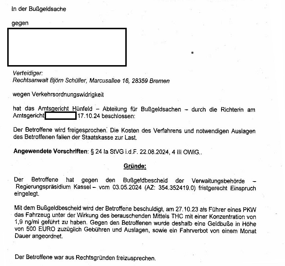 Der neue Cannabis Grenzwert von 3,5 ng / ml THC und § 24 a StVG ...